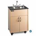 Ozark River Mfg Premier Maple Hot & Cold Water Portable Sink w/Laminate Top ADSTM-LM-SS1N